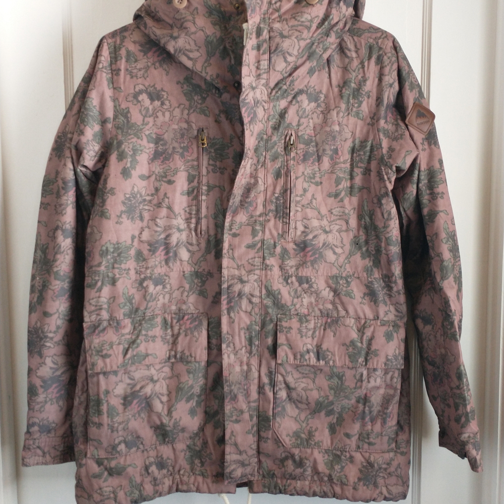 Burton Pink and Green Floral Ski Jacket